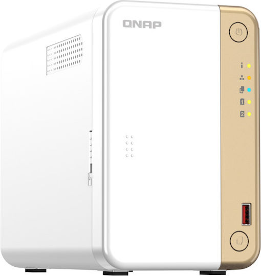 QNap TS-262 NAS Tower με 2 θέσεις για HDD/M.2/SSD