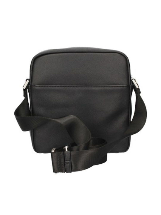 Guess Shoulder / Crossbody Bag HMECSAP3158 with Zipper, Internal Compartments & Adjustable Strap Black 22x5x23.5cm