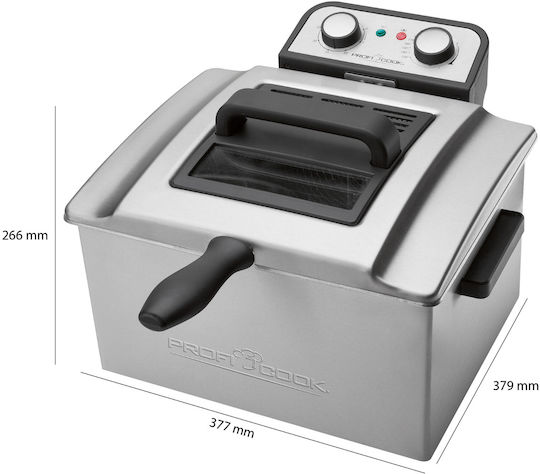 Profi Cook PC-FR 1038 Φριτέζα 5lt Ασημί