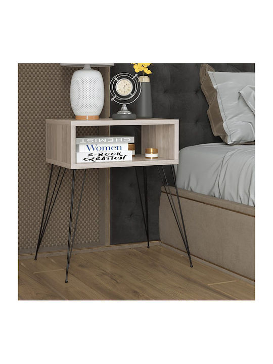 Nachttisch Naida Natural Black 45x30x59cm