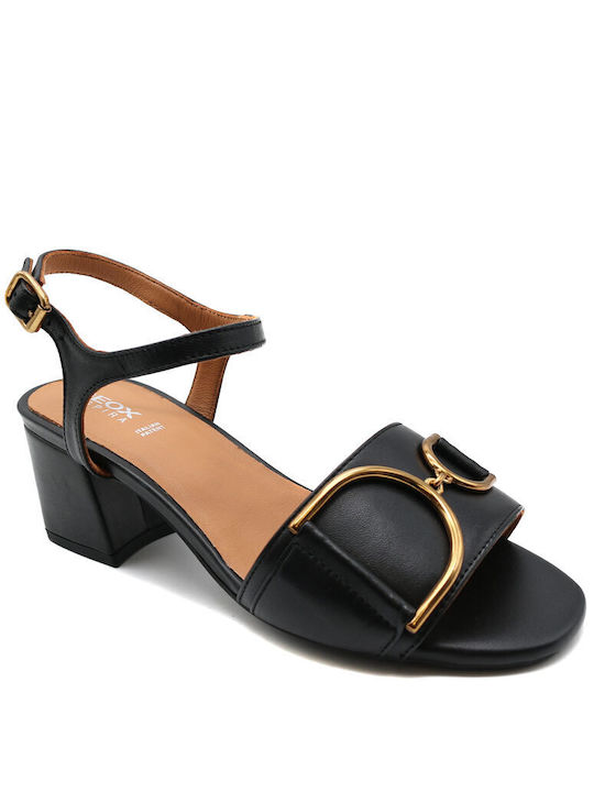 Geox Damen Sandalen mit Chunky mittlerem Absatz in Schwarz Farbe