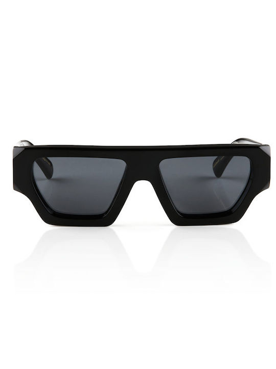 Oscar & Frank Acid Ave Sunglasses with Gloss Black Plastic Frame and Black Lens