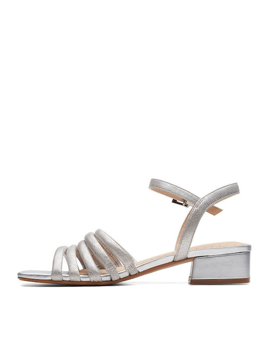 Seren25 Part Leather Sandals Silver