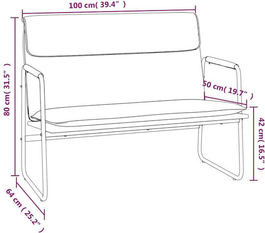 Διθέσιος Καναπές Σκούρο Γκρι 100x64x80εκ. 351352