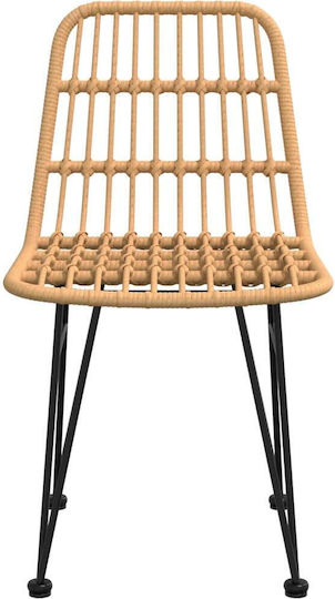 Outdoor-Stuhl Rattan Braun 2Stück 48x62x84εκ.