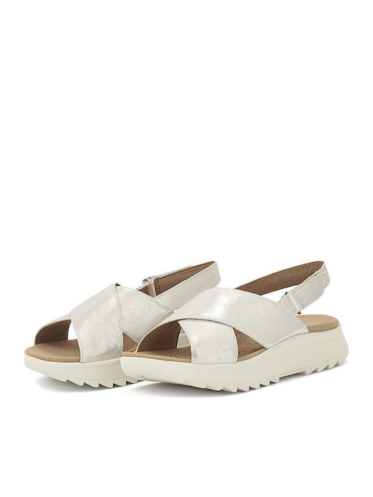 Dashlite Wish Leather Women's Flat Sandals Silver Metallic