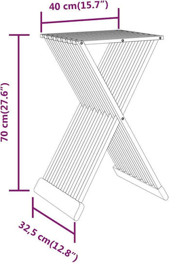 Дървено Външно Табуретче 40x32.5x70см