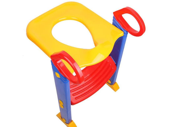 Toddler Toilet Seat with Footrest & Handles Multicolour