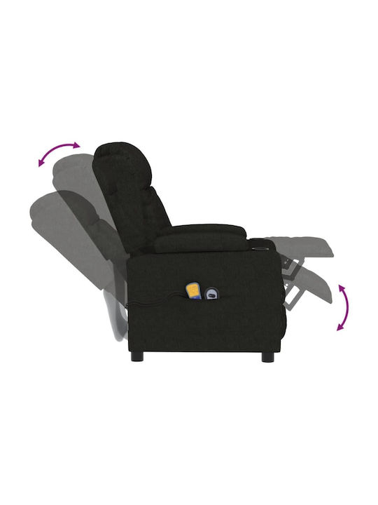 Πολυθρόνα Relax Massage με Υποπόδιο Μαύρη 72.5x96x99.5cm