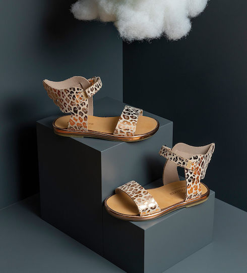 Babywalker Christening Leather Sandals Copper-Leopard