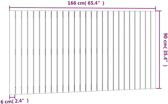 vidaXL Wooden Bed Headboard Black 166x90cm