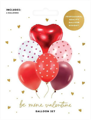 Set of 6 Balloons Latex Pink Valentine's Day ZB1