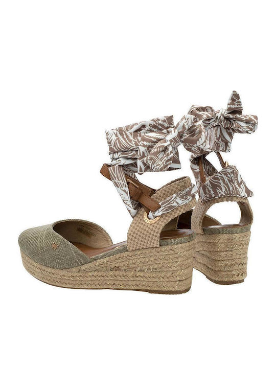 Bella Women's Fabric Platform Espadrilles Taupe