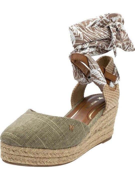 Bella Women's Fabric Platform Espadrilles Taupe