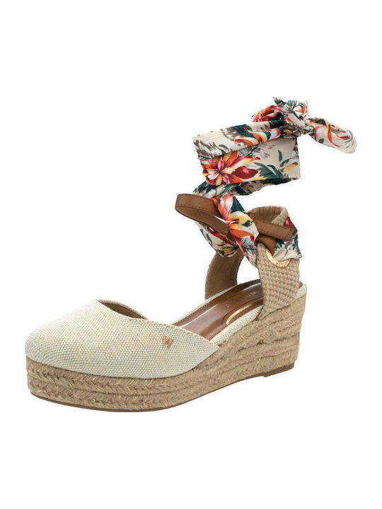 Bella Women's Fabric Platform Espadrilles Ecru