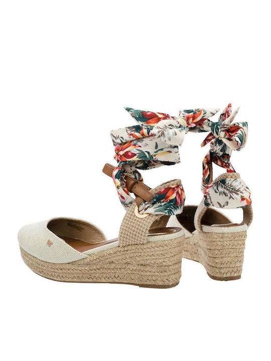 Bella Women's Fabric Platform Espadrilles Ecru