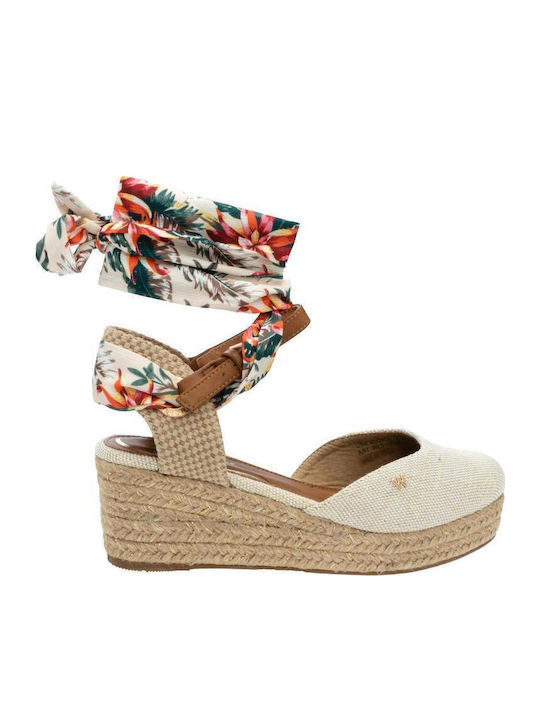 Bella Women's Fabric Platform Espadrilles Ecru