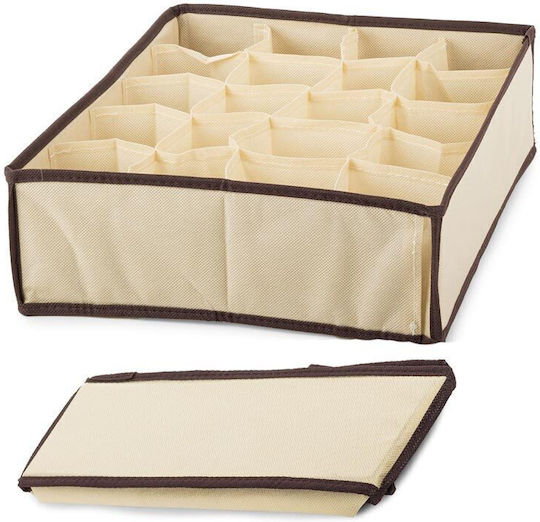 Fabric Drawer Organizer for Underwear / Socks in Beige Color 35x27x10cm 1pcs