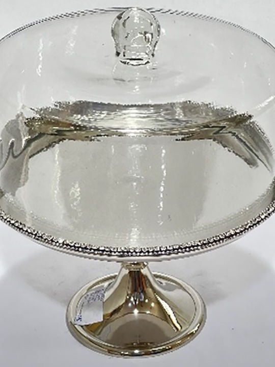 Iliadis Silver Aluminum Pedestal Cake Stand with Lid 25x25x30cm