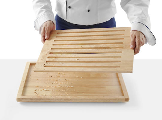 Hendi Rectangular Wooden Chopping Board for Bread Brown 48x32cm