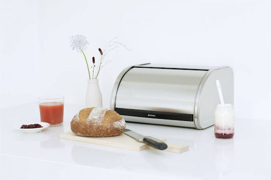 Brabantia Roll Top Bread Bin Brotkasten mit Deckel Inox Silber 31.5x26x17.3cm