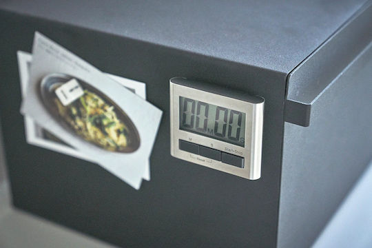 Yamazaki Tower Bread Box with Lid Metallic Black 40x34.5x24cm