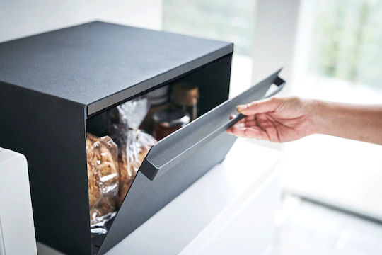 Yamazaki Tower Bread Box with Lid Metallic Black 40x34.5x24cm