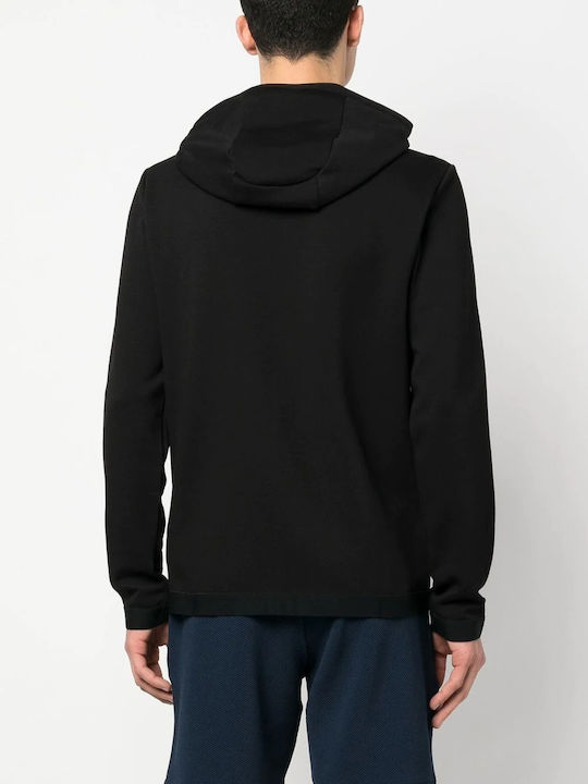 Emporio Armani Men's Cardigan with Hood & Pockets Black