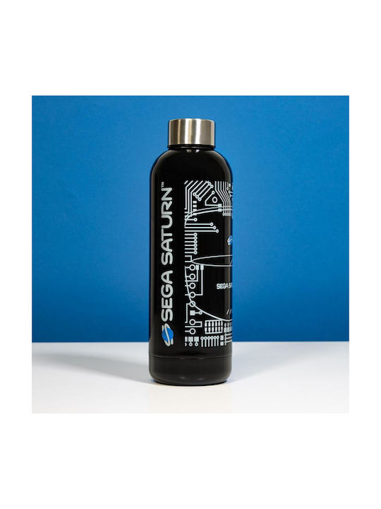 Numskull Saturn Flasche Wasser Metallisch mit Schraubverschluss Schwarz 500ml