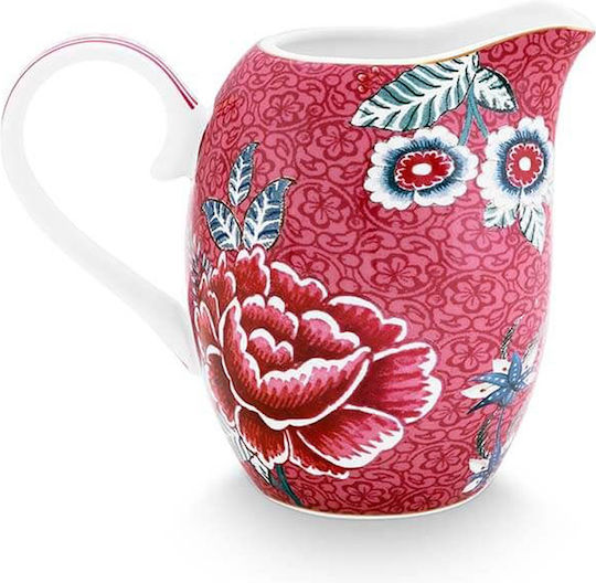 PiP Studio Flower Festival Γαλατιέρα Σερβιρίσματος από Πορσελάνη σε Ροζ Χρώμα