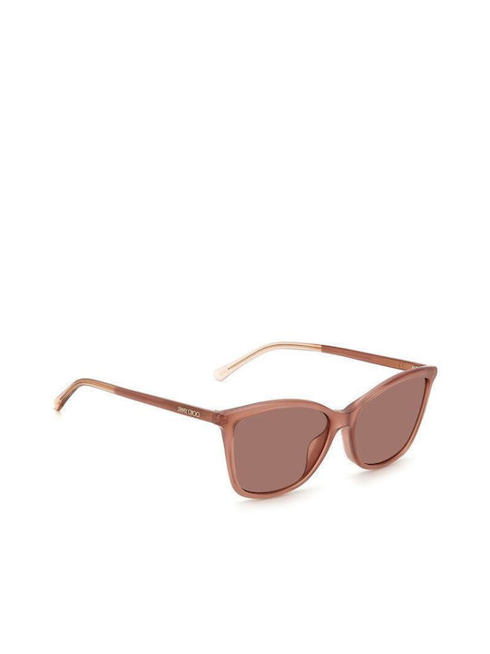 Jimmy Choo Women's Sunglasses with Brown Plastic Frame and Brown Lens