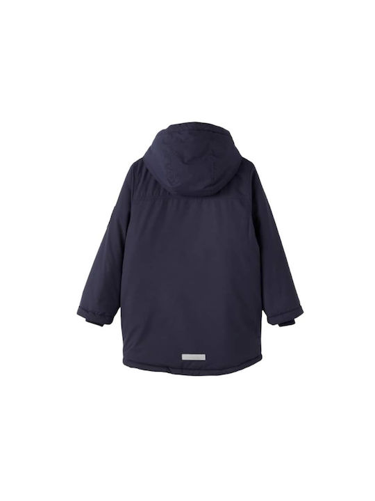 Name It Kids Parka Long Hooded Navy Blue