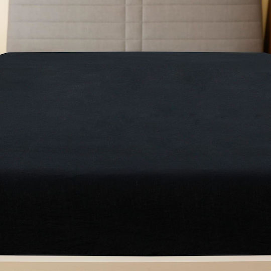 vidaXL Sheet for Single Bed with Elastic 90x200cm. Black