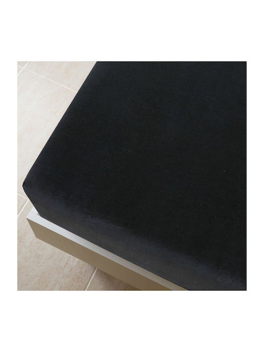 vidaXL Sheet for Single Bed with Elastic 90x200cm. Black