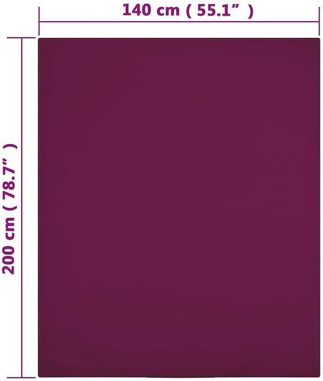 vidaXL Sheet Double with Elastic 140x200cm. Red