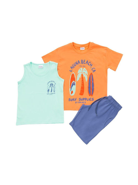 Trax Kinder Set mit Shorts Sommer 3Stück Orange