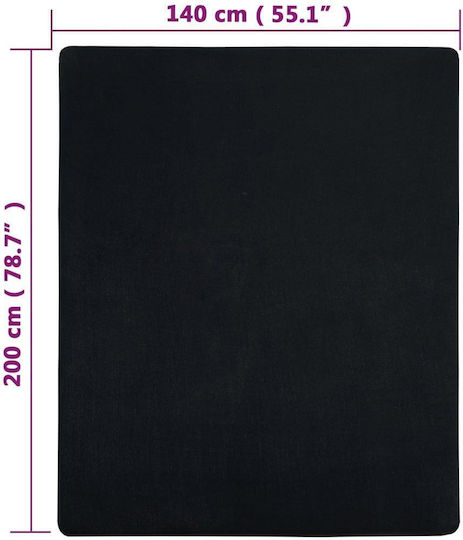 vidaXL Sheet Double with Elastic 140x200cm. Black