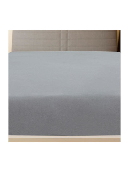 vidaXL Σεντόνι Διπλό με Λάστιχο 140x200εκ. Γκρι