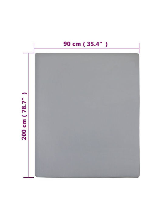 vidaXL Sheet for Single Bed with Elastic 90x200cm. Gray