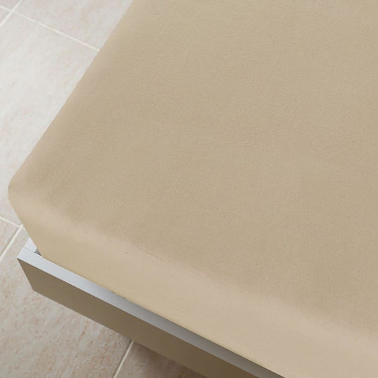 vidaXL Sheet Double with Elastic 140x200cm. Taupe