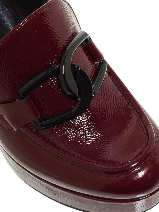 Mourtzi Patent Leather Burgundy High Heels