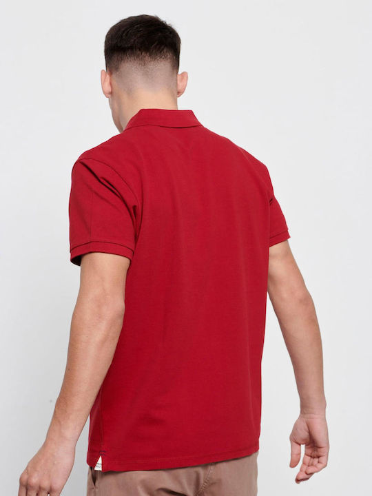Funky Buddha Ανδρικό T-shirt Κοντομάνικο Polo Deep Red