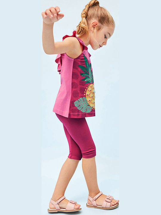 Kinder-Set mit Leggings Sommer 2Stück Fuchsie