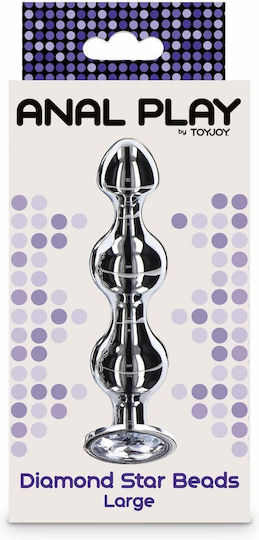 ToyJoy Diamond Star Beads Anal Beads Large Silver
