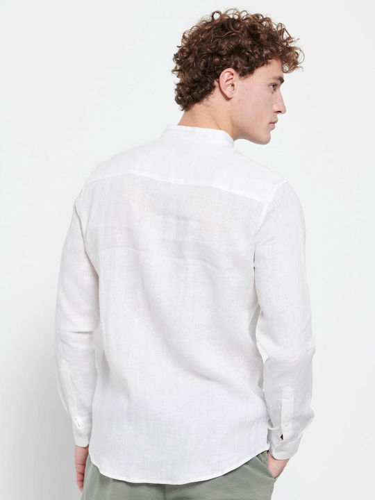 FBM007-00305 Long-sleeved Linen Shirt White