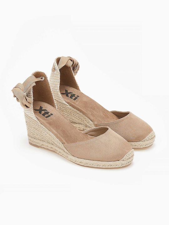 Xti Women's Suede Platform Espadrilles Taupe