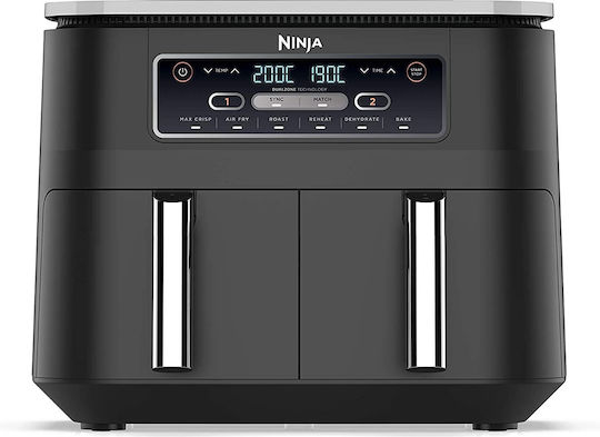 Ninja Foodi Max Dual Zone Air Fryer with Double Detachable Bucket 7.6lt Black