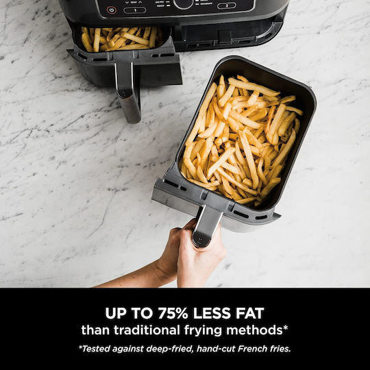 Ninja Foodi Max Dual Zone Air Fryer with Double Detachable Bucket 7.6lt Black