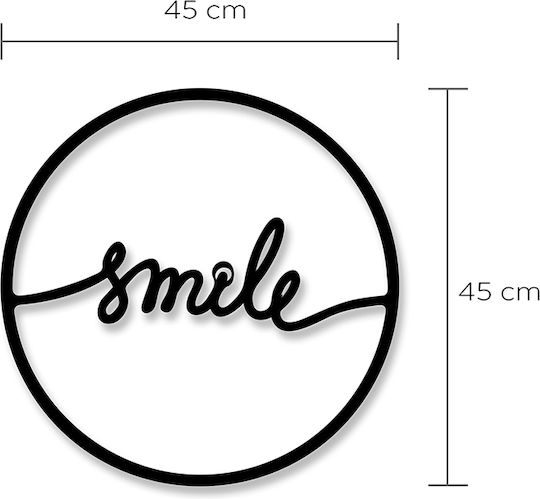 Megapap Декоративен Силует Smile Черен от Метал 45x2x45см