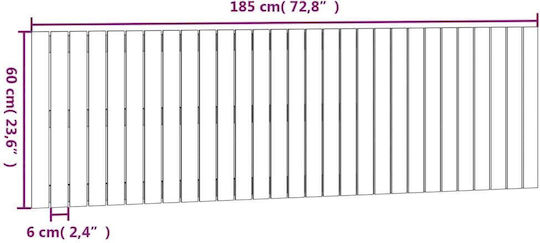 vidaXL Табла За Легло Дървено Бежово 185x60см